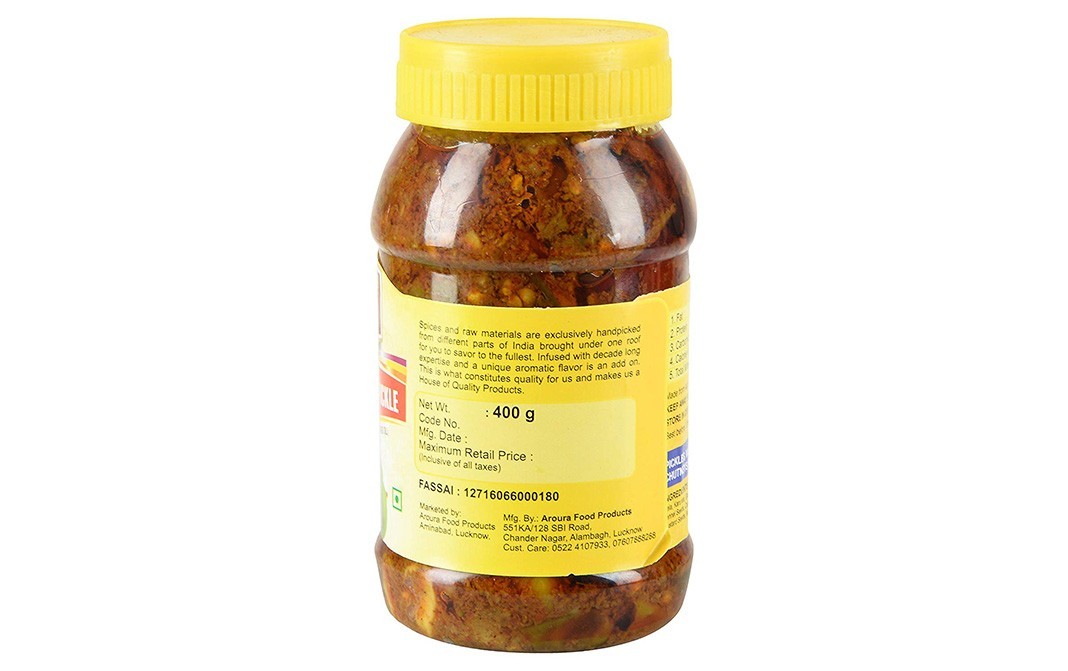 Aroura Mixed Pickle (In Mustard Oil)   Plastic Jar  400 grams